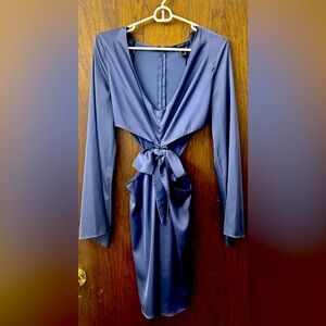 Blue Cutout Dress w/ Bow